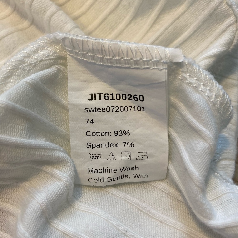 White Long Sleeved Rib-Knit Shirt - Picture 4 of 6